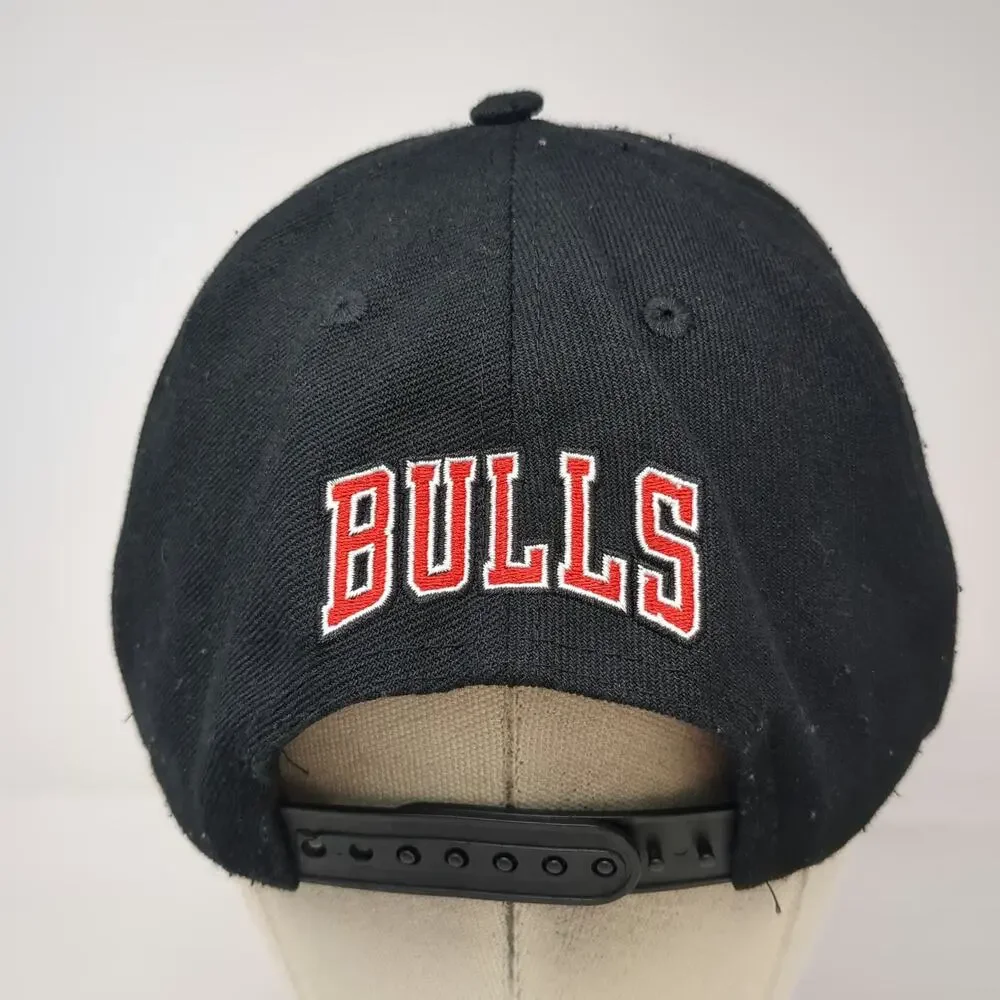 Ultra Game Chicago Bulls NBA Snapback Hat Black One Size Red White Flat Brim